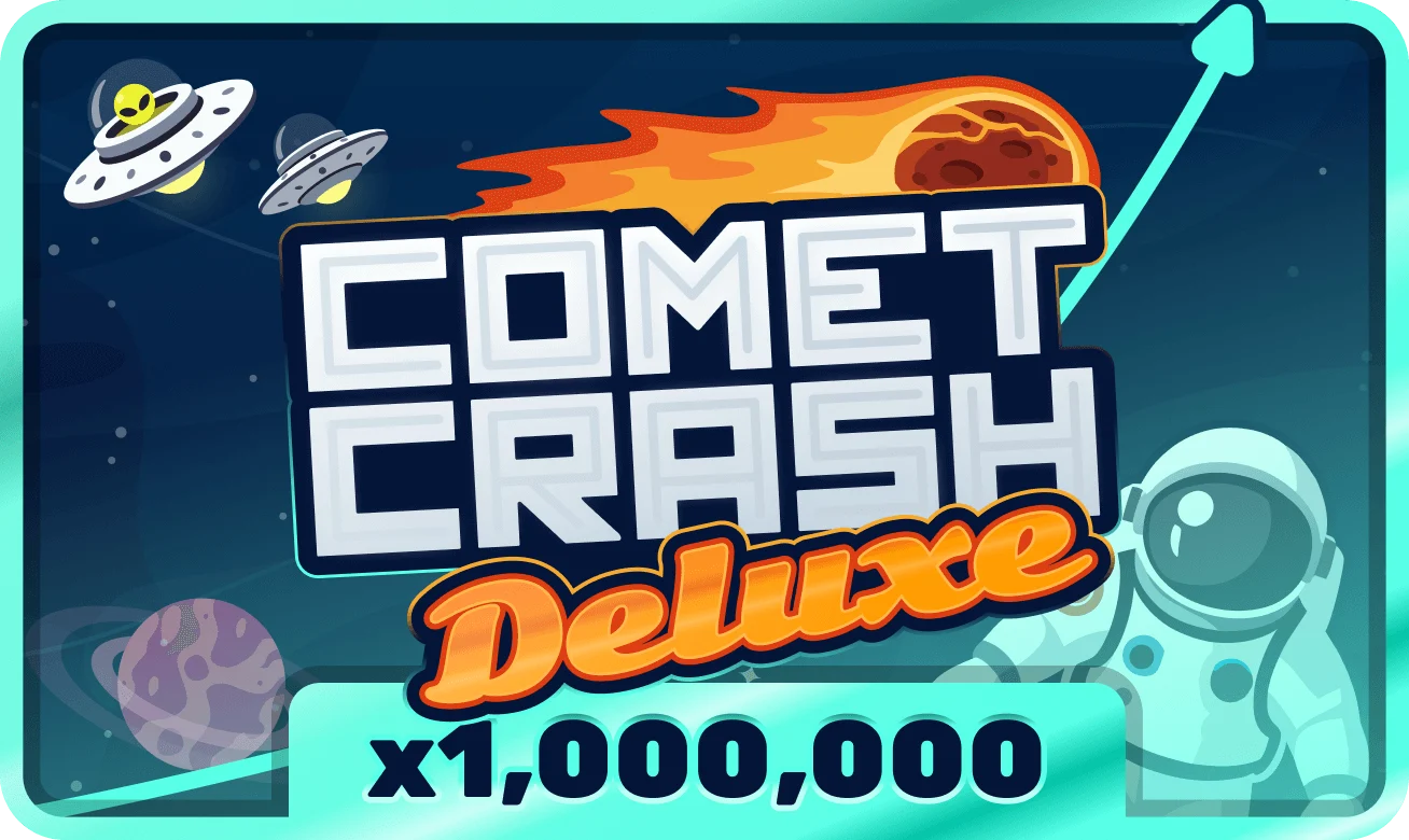 Tarjeta crash con cometa, velocidad y multiplicadores visuales.